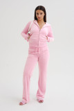 Women's Fashion Casual Solid Velvet Two Piece Tracksuit