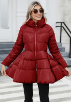 Winter Padded Coat Slim Stand Collar Women's Maxi Slim Waist Down Jacket