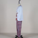 Christmas deer print Round Neck plaid home wear family wear