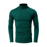 Men's Fall and Winter Turtleneck Basic Long Sleeve T-Shirt
