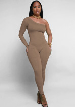 Women Fall Slash Shoulder Jumpsuit Women Fall Slash Shoulder Jumpsuit