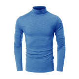 Men's Fall and Winter Turtleneck Basic Long Sleeve T-Shirt