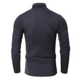Men's Fall and Winter Turtleneck Basic Long Sleeve T-Shirt