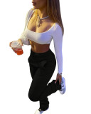 Women Fleece Sports Casual Drawstring Pockets Stacked Pant