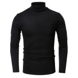 Men's Fall and Winter Turtleneck Basic Long Sleeve T-Shirt