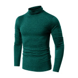 Men's Fall and Winter Turtleneck Basic Long Sleeve T-Shirt