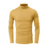 Men's Fall and Winter Turtleneck Basic Long Sleeve T-Shirt