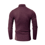 Men's Fall and Winter Turtleneck Basic Long Sleeve T-Shirt
