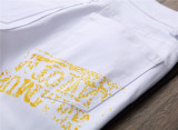 Men's Stretch Casual Printed Straight Denim Pants