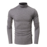 Men's Fall and Winter Turtleneck Basic Long Sleeve T-Shirt