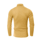 Men's Fall and Winter Turtleneck Basic Long Sleeve T-Shirt