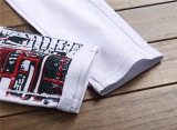Men's Stretch Casual Printed Straight Denim Pants