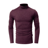 Men's Fall and Winter Turtleneck Basic Long Sleeve T-Shirt