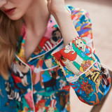 Halloween Dog Women's Pajamas Spring And Autumn Long Sleeve Printed Casual Homewear Set