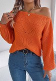 Autumn And Winter Casual Hollow Balloon Sleeve Sweater Women's Clothing