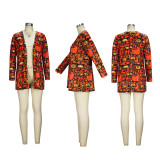 Spring And Autumn Women's Halloween Printed Tops Fashion Cardigans