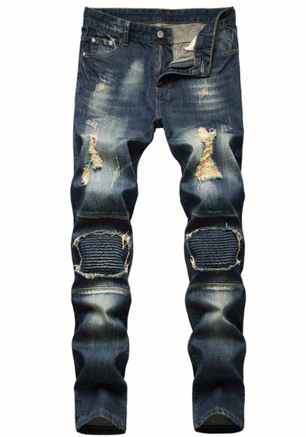 Men'S Style Trendy Distressed Ripped Denim Pants