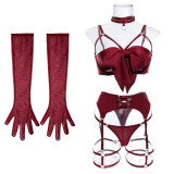 Sexy Temptation Garter Hollow Sexy Four-Piece Lingerie Set For Women