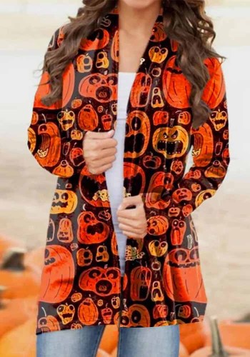 Spring And Autumn Women's Halloween Printed Tops Fashion Cardigans