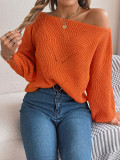 Autumn And Winter Casual Hollow Balloon Sleeve Sweater Women's Clothing