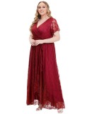 Plus Size Women's Evening Dress Lace Bridesmaid Dress