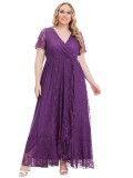 Plus Size Women's Evening Dress Lace Bridesmaid Dress