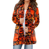 Spring And Autumn Women's Halloween Printed Tops Fashion Cardigans