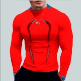 Summer Men'S Fitness Sports Training Breathable Short-Sleeved Quick-Drying Clothes Fashion Long-Sleeved T-Shirt New