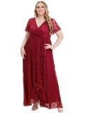 Plus Size Women's Evening Dress Lace Bridesmaid Dress