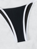 Color Block Strappy Sexy Low Waist Two Pieces Bikini Swimsuit