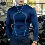 Summer Men'S Fitness Sports Training Breathable Short-Sleeved Quick-Drying Clothes Fashion Long-Sleeved T-Shirt New