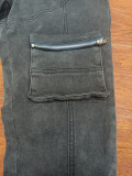Autumn And Winter Jeans Multi-Pocket Casual Cargo Denim Pants
