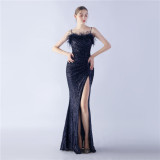 Plus Size Women Sequin Formal Party Evening Dress