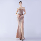 Plus Size Women Sequin Formal Party Evening Dress