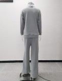 Women knitting lace-up Top and Pant Casual two-piece set