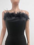 Women Solid Backless Sleeveless Bodycon Dress