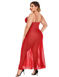 Plus size Women Lace Slit dress sexy lingerie