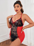Plus size Women Patchwork Lace sexy lingerie