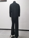 Women knitting lace-up Top and Pant Casual two-piece set