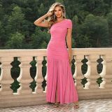 Women Off Shoulder Pleated Dress