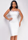 Women Solid Backless Sleeveless Bodycon Dress