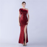 Plus Size Women Sequin Formal Party Evening Dress