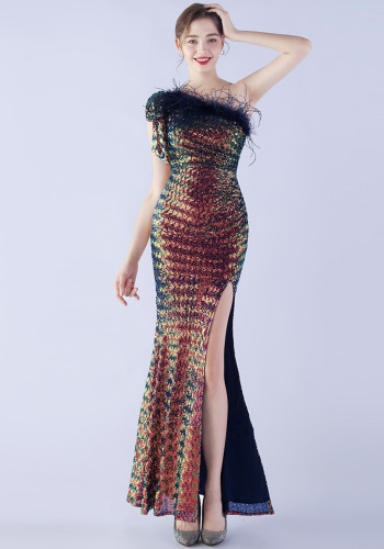 Plus Size Women Sequin Formal Party Evening Dress