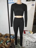 Women Line Design long-sleeved Top and Pant two-piece set