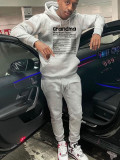Autumn And Winter Casual Letter Print Hooded Hoodies Sweatpants Set