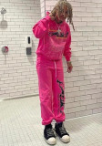 Hip-Hop Singer Letter Printed Male And Female Couple Spring And Autumn Hoodies Sweatpants Set