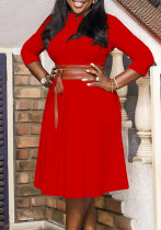 Autumn And Winter Solid Color Chic Elegant And Fashionable Career Plus Size African Dress Autumn And Winter Solid Color Chic Elegant And Fashionable Career Plus Size African Dress