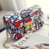 Fashion Printed Small Square Bag Graffiti Women's Style Chain Bag Crossbody Shoulder Bag