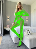 Sexy Lingerie Sexy Tight Fitting Long Sleeve Fishnet Jumpsuit