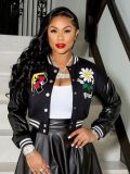 Women's Fashion Casual Jackets Embroidered Baseball Coats